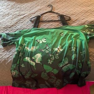 Green butterfly shirt